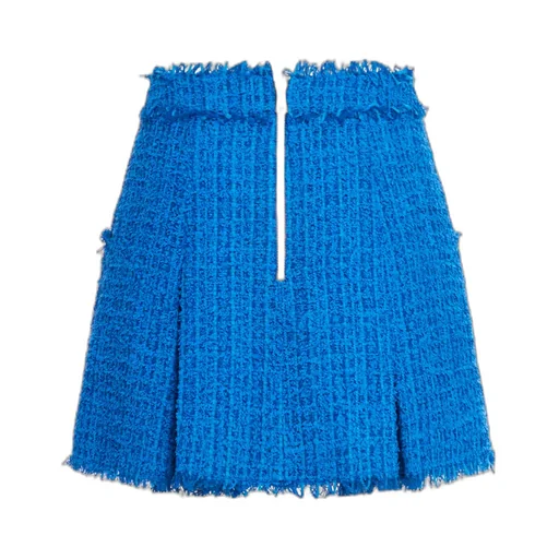 Pleated Tweed Miniskirt