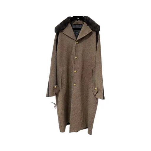 Plaid Single-Breasted Coat