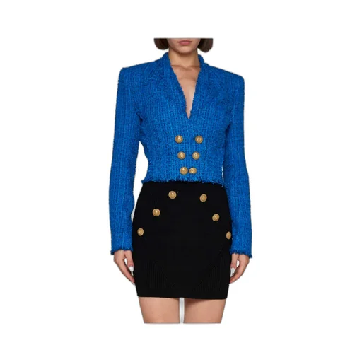 Double-Breasted Cropped Jacket