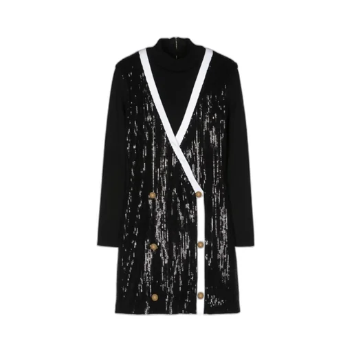 High-Neck Sequinned Dress