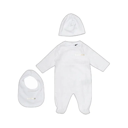 Logo-Print Cotton Babygrow Set