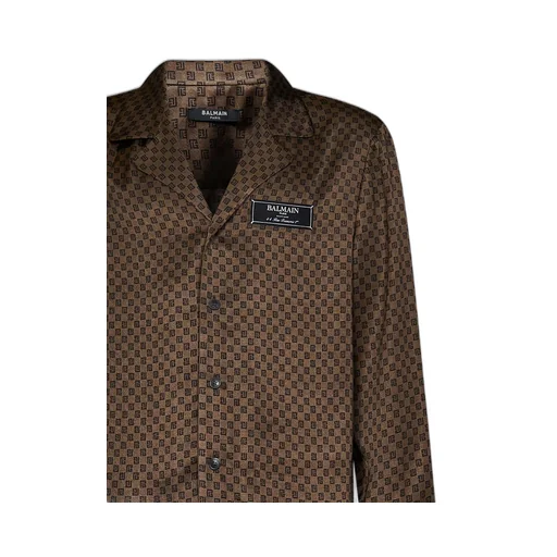 Monogram-Print Satin Shirt