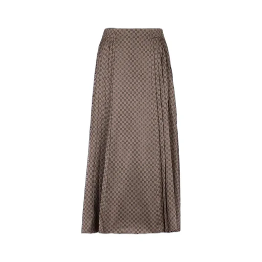 Mini Monogram Pleated Midi Skirt