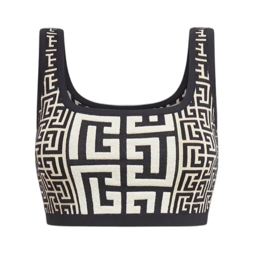 Monogram-Jacquard Crop Top
