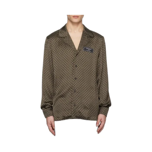 Monogram-Print Satin Shirt