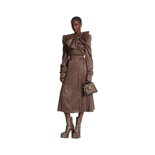 Mini Monogram Pleated Midi Skirt