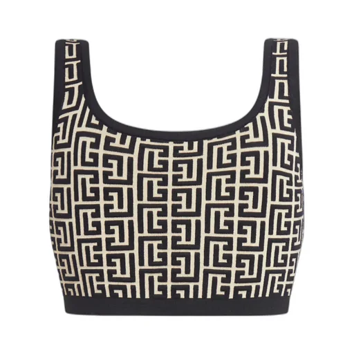 Monogram-Jacquard Crop Top