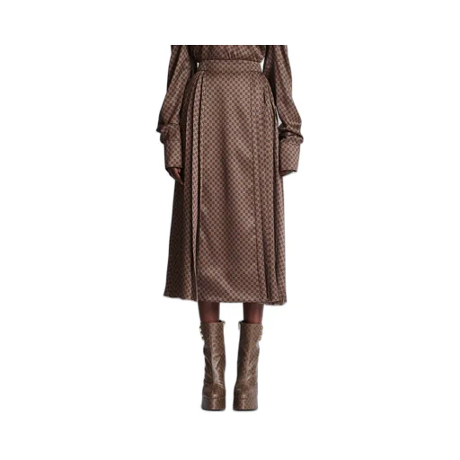 Mini Monogram Pleated Midi Skirt