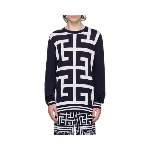 Monogram-Print Merino Wool Jumper