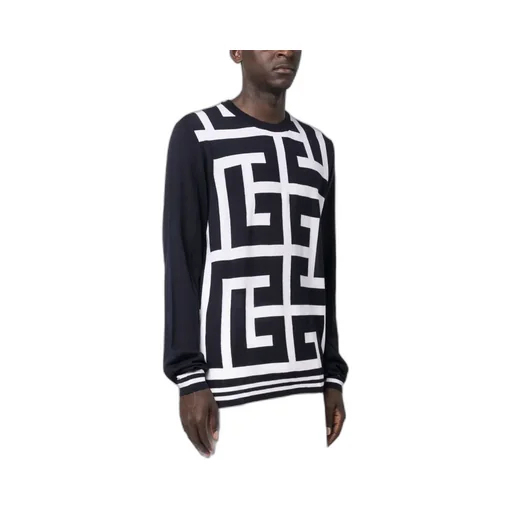 Monogram-Print Merino Wool Jumper