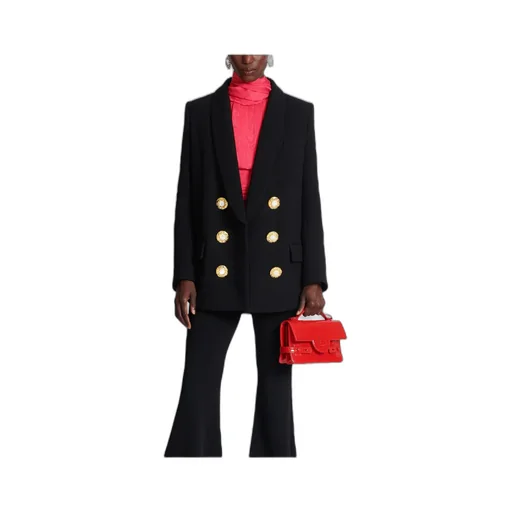 Button Embellished Crepe Jacket