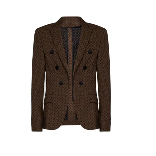 Monogram-Jacquard Double-Breasted Blazer