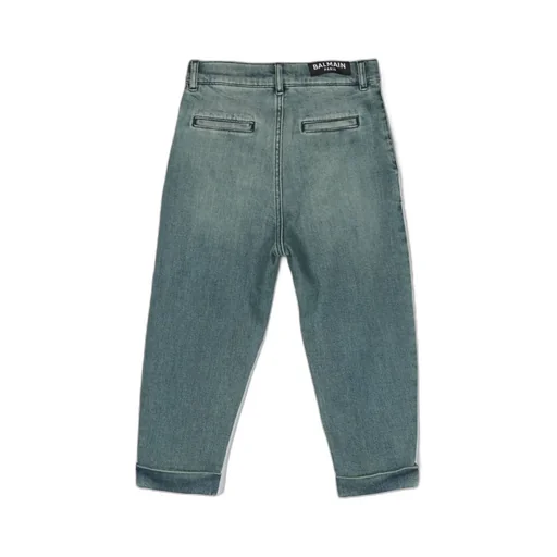 Logo-Patch Pleat-Detailed Jeans