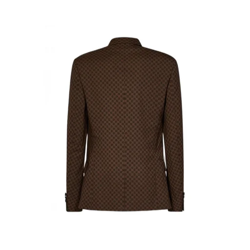Monogram-Jacquard Double-Breasted Blazer