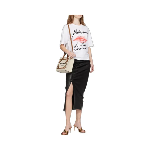 Logo Printed Top Handle Bag