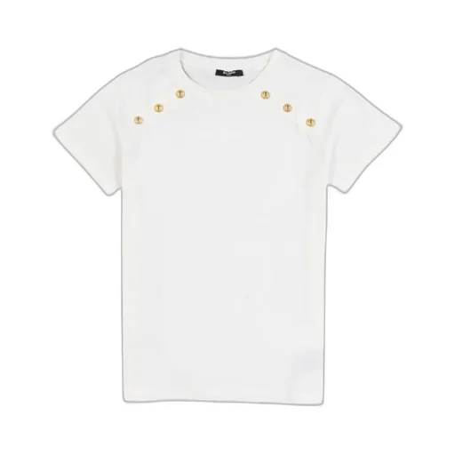 Button Embellished Crewneck T-Shirt
