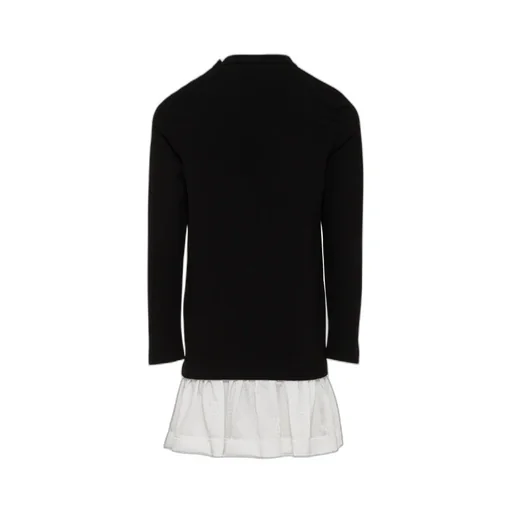 Ruffled Hem Logo Embellished Sweatshirt Dress