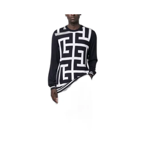 Monogram-Print Merino Wool Jumper