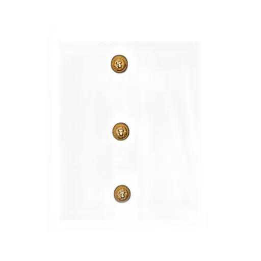 Logo-Embossed Button-Detailed Pleated Skirt