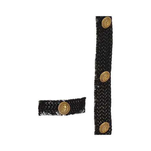 Logo Button Tweed Dress
