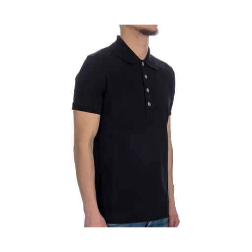 Monogram-Pattern Piqué Short-Sleeved Polo Shirt