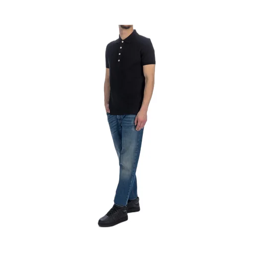 Monogram-Pattern Piqué Short-Sleeved Polo Shirt