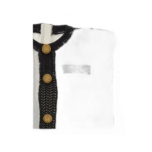 Logo Button Tweed Dress
