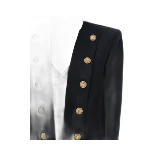 Button Embellished Collarless Jacket