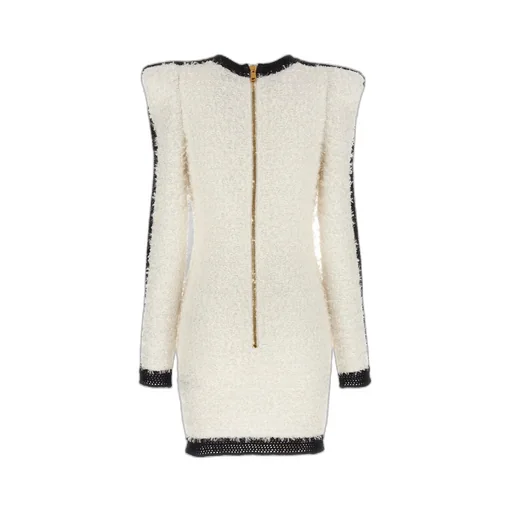Logo Button Tweed Dress