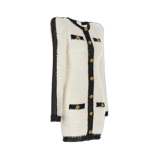 Logo Button Tweed Dress
