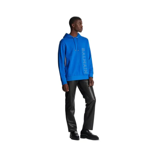 Embossed Balmain Hooded Sweatshirt