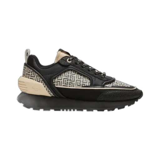 Racer Monogrammed Nylon And Leather Trainers