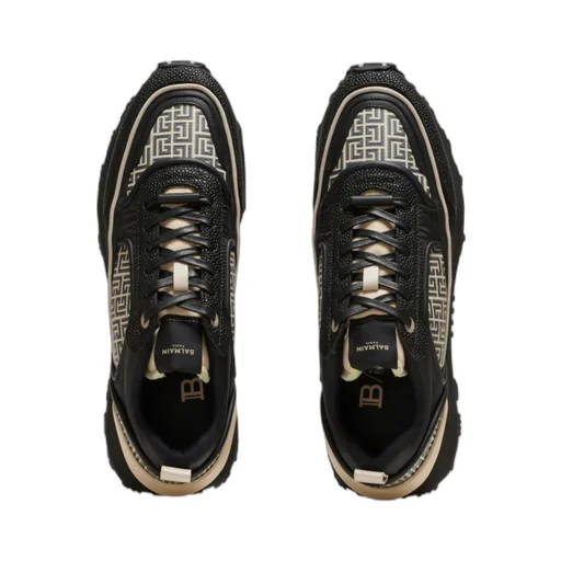Racer Monogrammed Nylon And Leather Trainers