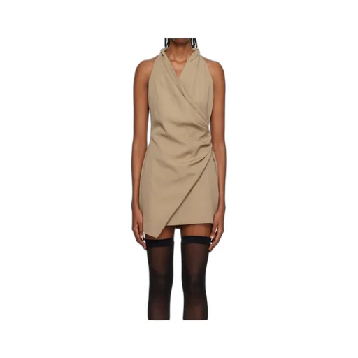 V-Neck Draped Mini Dress