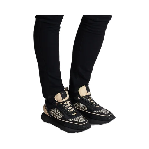 Racer Monogrammed Nylon And Leather Trainers