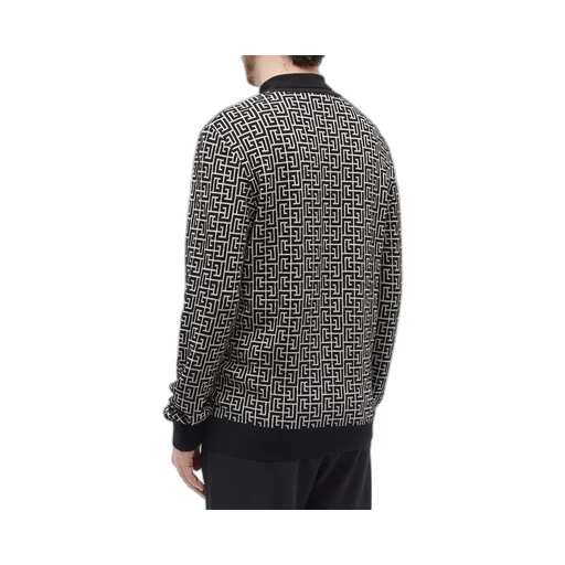 Monogram-Intarsia Knitted Roll-Neck Jumper