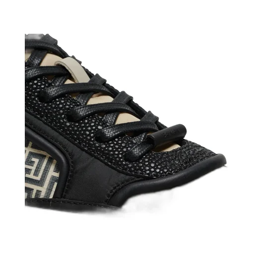 Racer Monogrammed Nylon And Leather Trainers