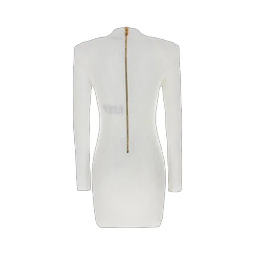 Button Embellished Fine Knit Dress