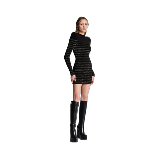 Striped Lurex Jersey Dress