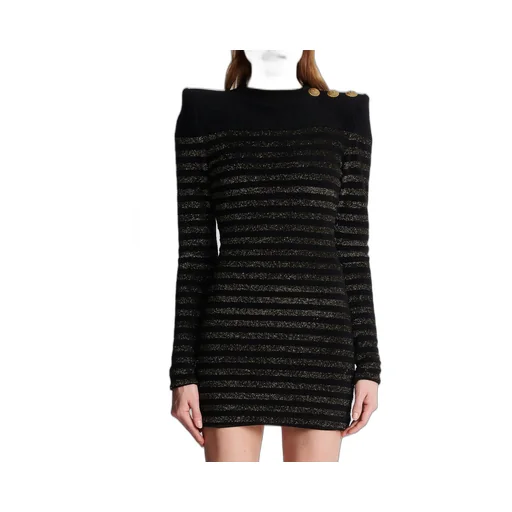 Striped Lurex Jersey Dress