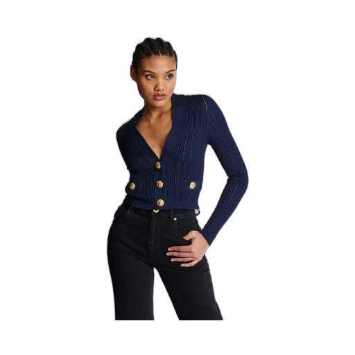 Cropped Knit Cardigan