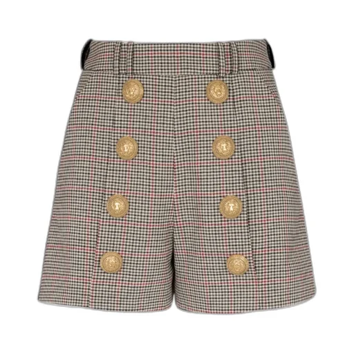 High Waist Button Embellished Shorts