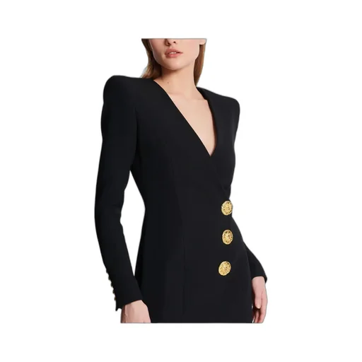Wrap Dress With Decorative Buttons