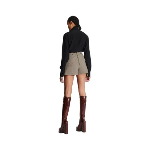 High Waist Button Embellished Shorts