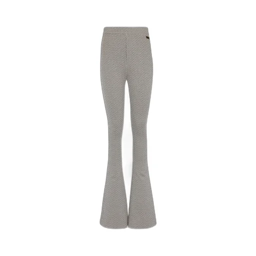 Flared Monogrammed Jacquard Trousers