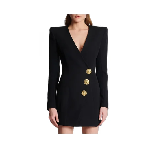 Wrap Dress With Decorative Buttons