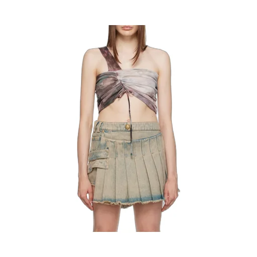 One-Shoulder Pattern Vest