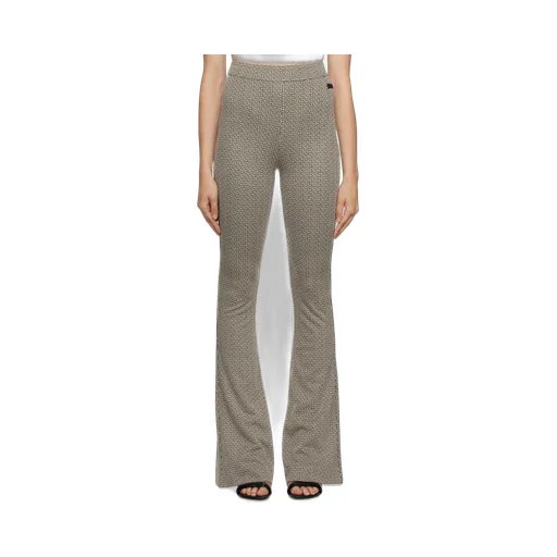 Flared Monogrammed Jacquard Trousers