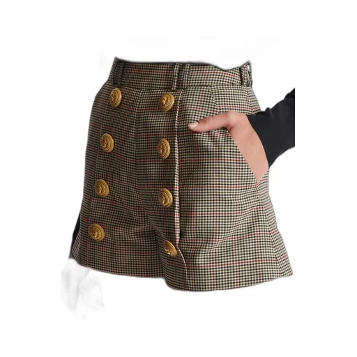 High Waist Button Embellished Shorts