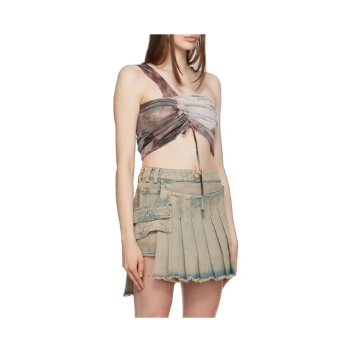 One-Shoulder Pattern Vest